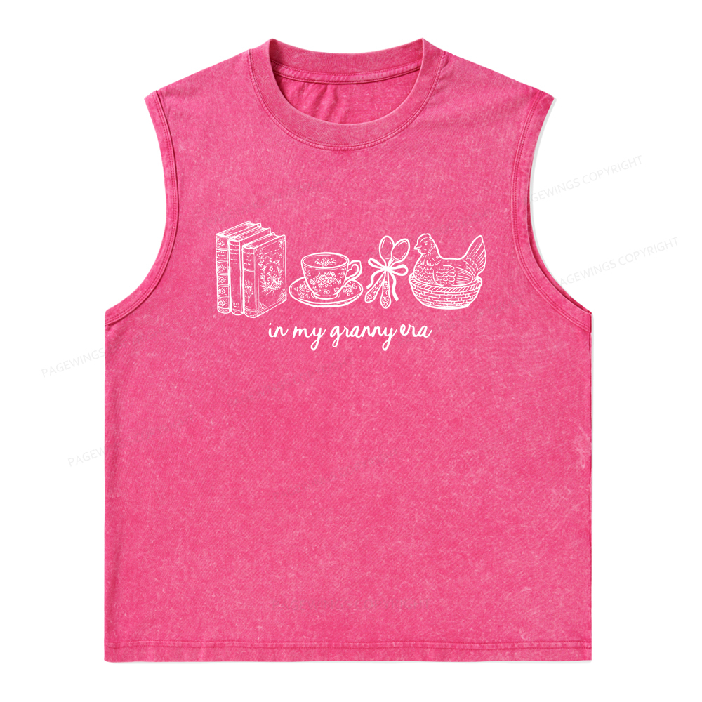 Pagewings In My Granny Era Unisex Washed Tank Top