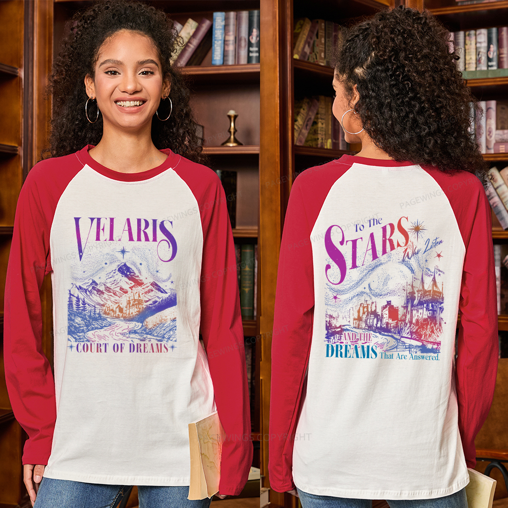 Pagewings Velaris City Of Starlight  Long Sleeve Raglan T-shirt