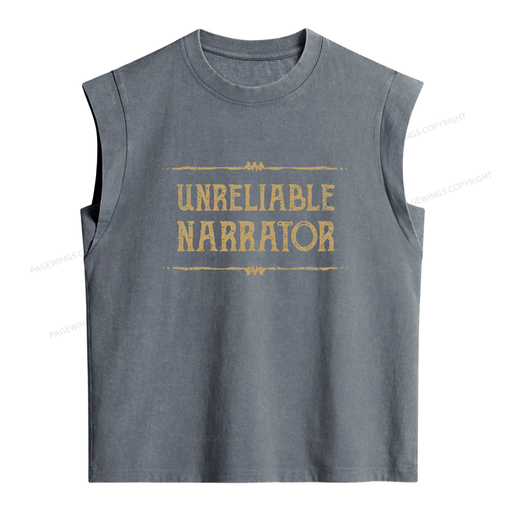 Pagewings Unreliable Narrator Women's Washed Tank Top
