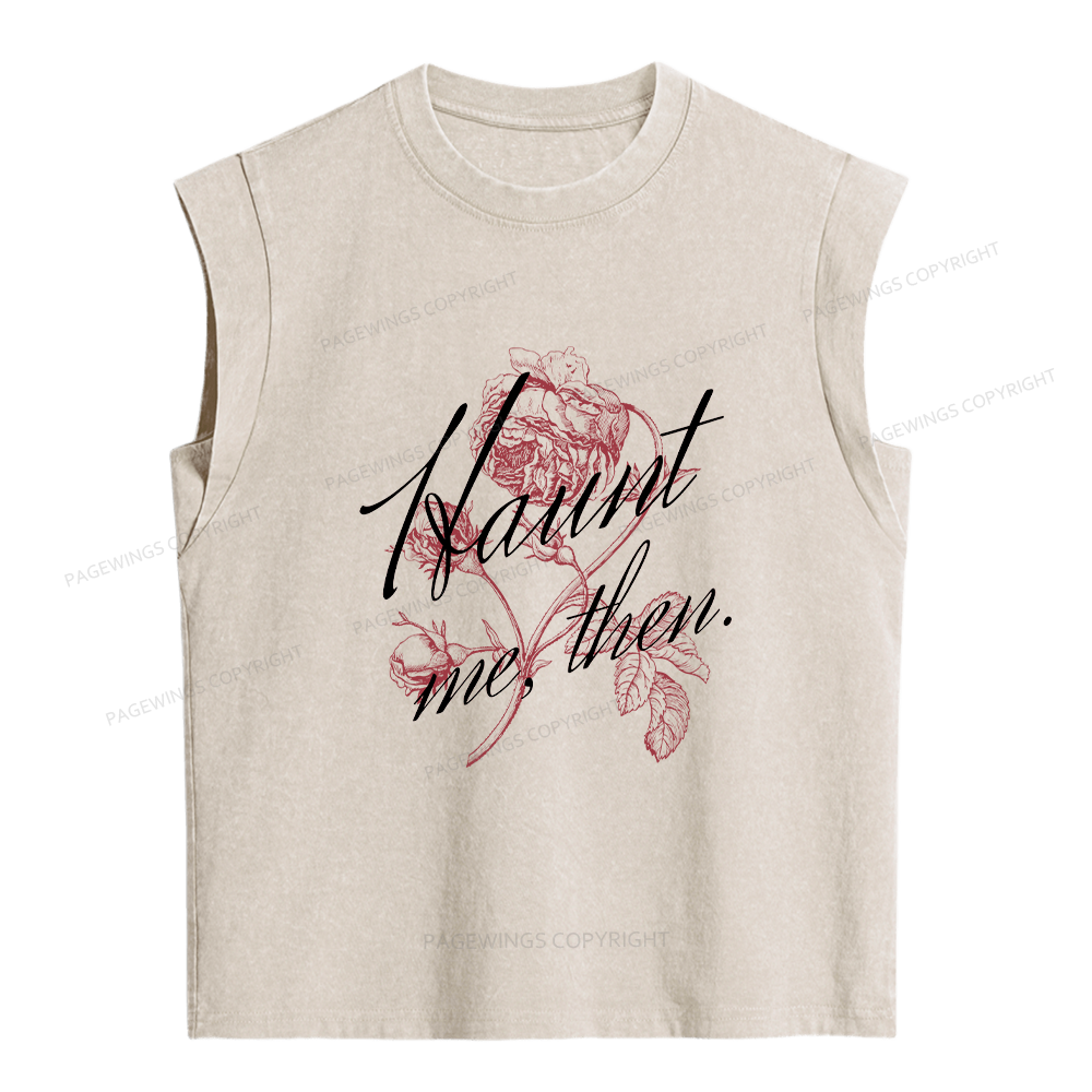 Pagewings Haunt Me Women's Washed Tank Top