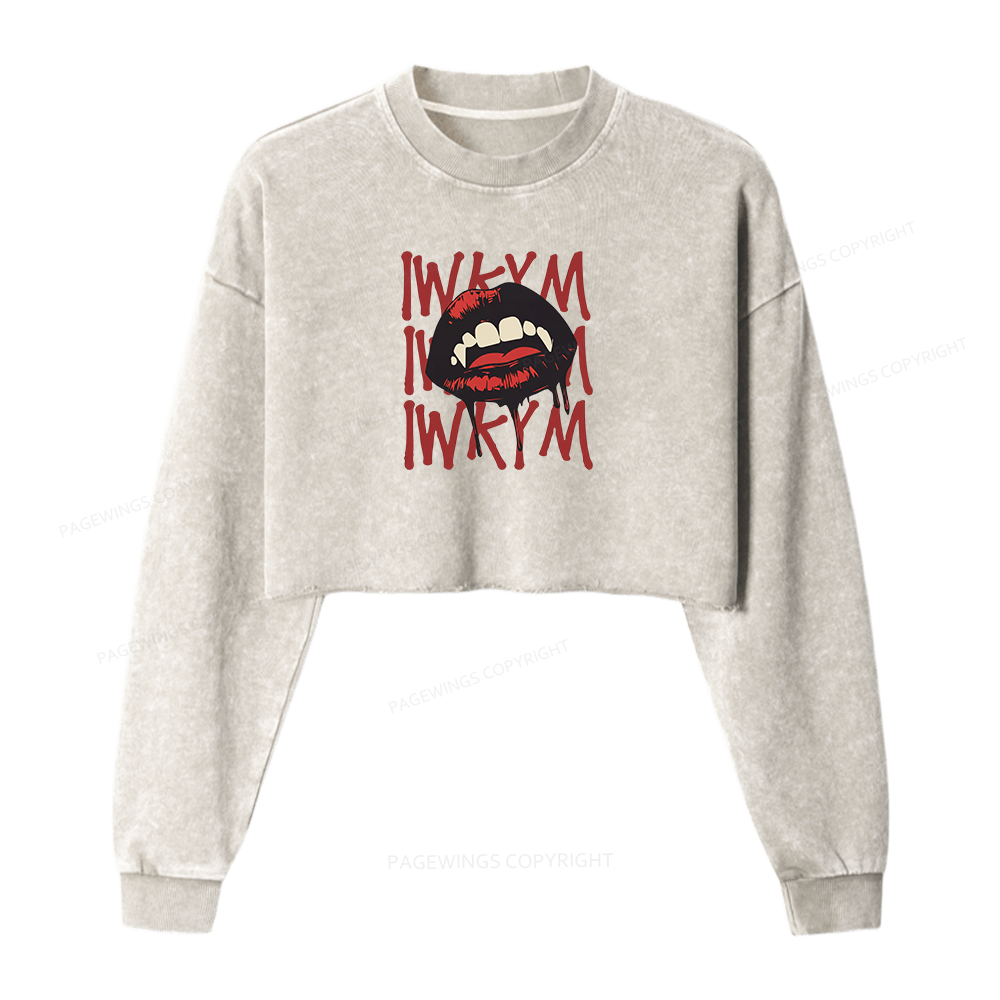 Pagewings Sci-Fi Novel Lover Washed Crop Sweatshirt