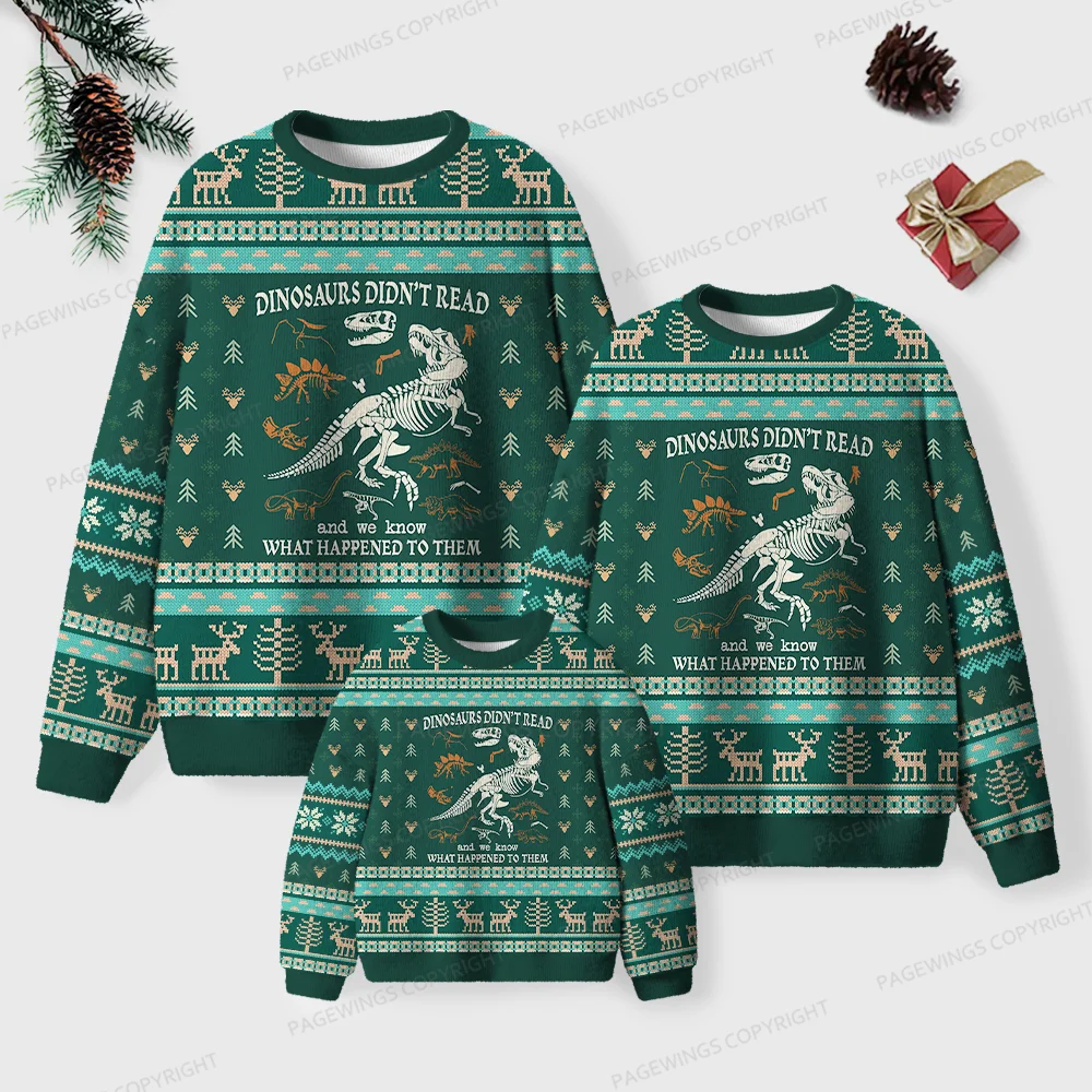 Pagewings Read And We Know What Happened To Them Unisex Ugly Knit Sweatshirt