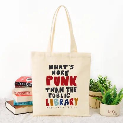 Pagewings What's More Punk Than The Public Library Tote Bag