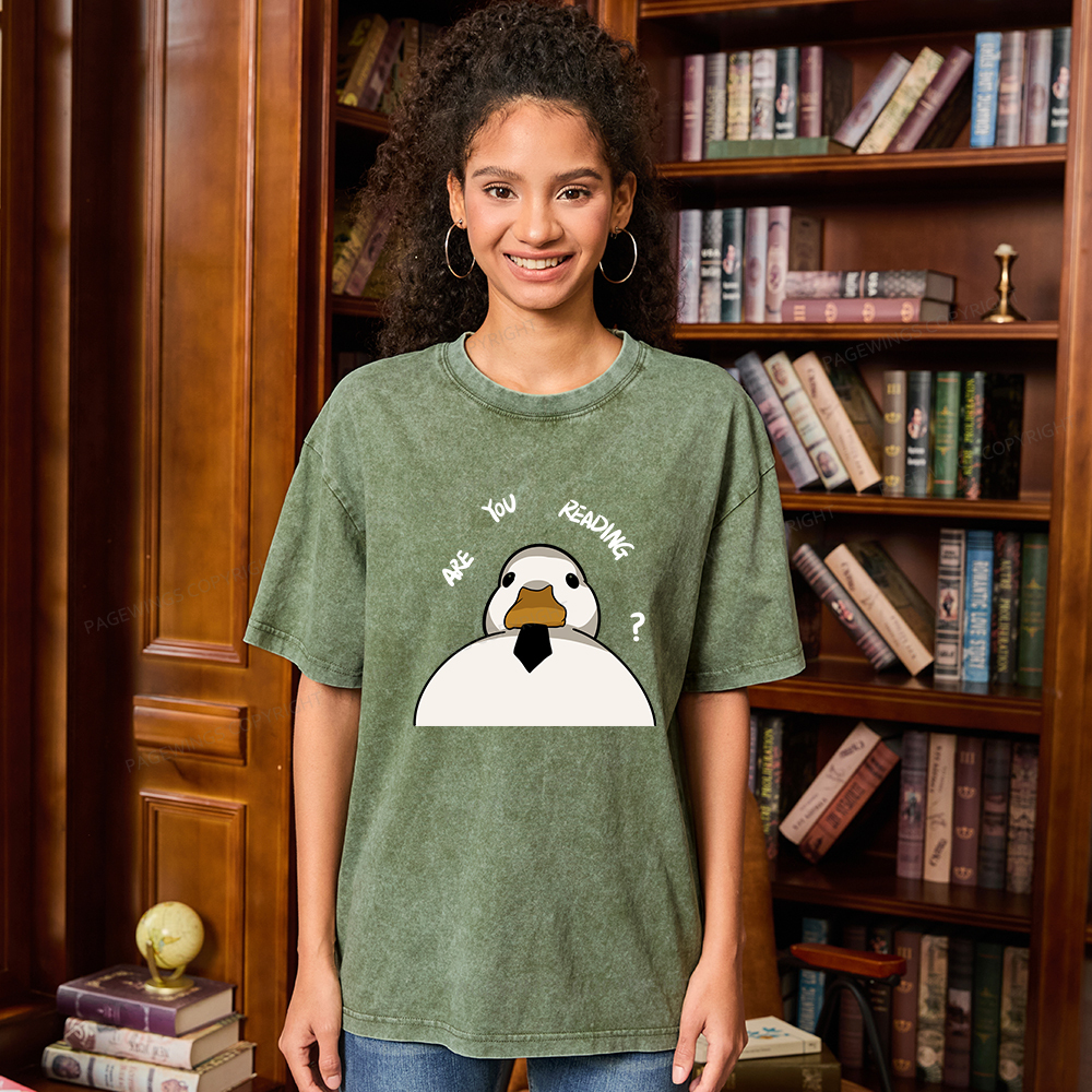 Pagewings Are You Reading Unisex Washed T-shirt