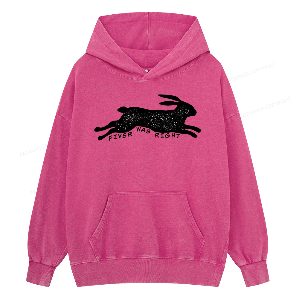 Pagewings Fiver Was Right Unisex Washed Hoodie