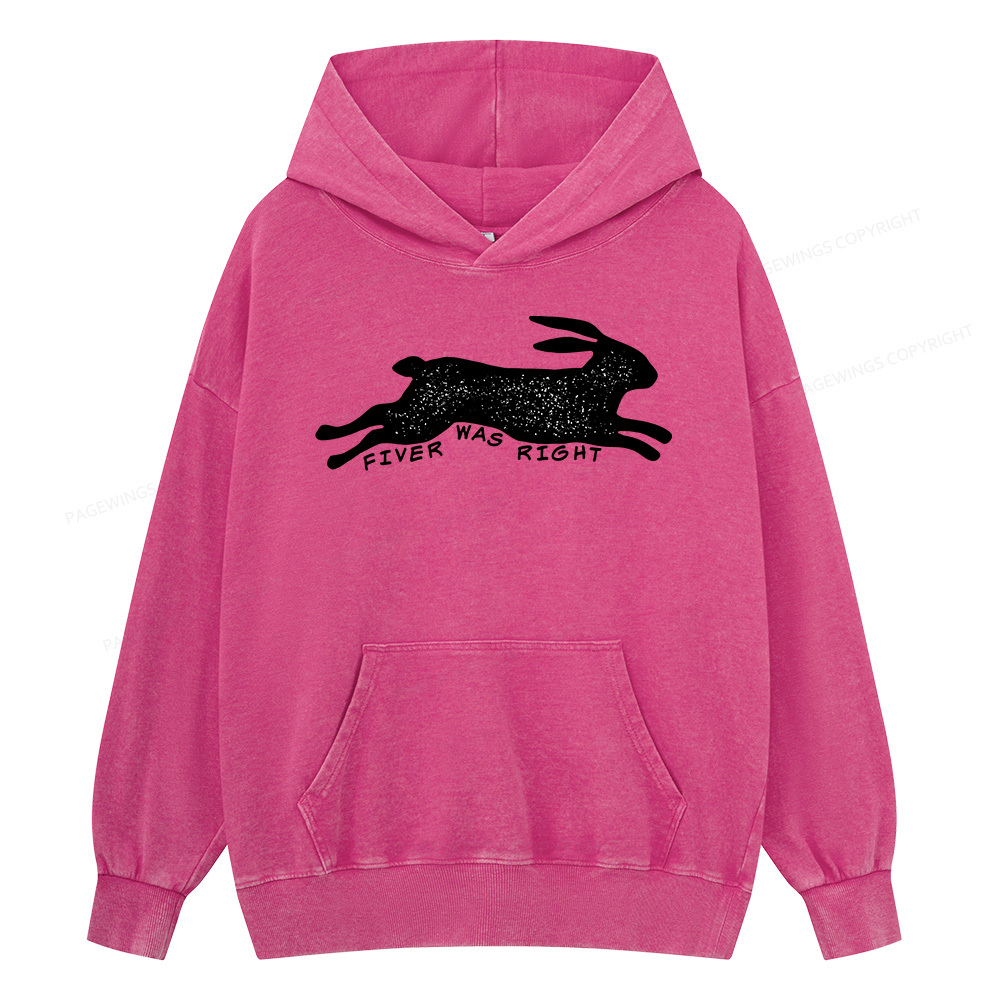 Pagewings Fiver Was Right Unisex Washed Hoodie