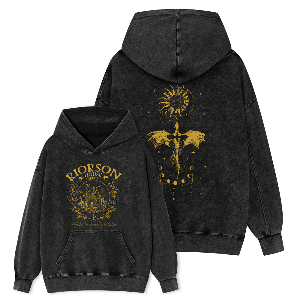 Pagewings Fourth Wing Unisex Washed Hoodie