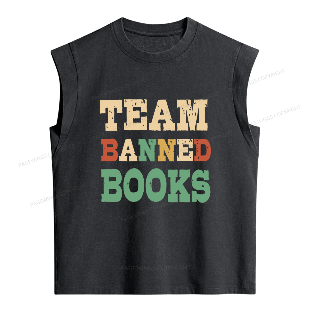Pagewings Banned Books Women's Washed Tank Top