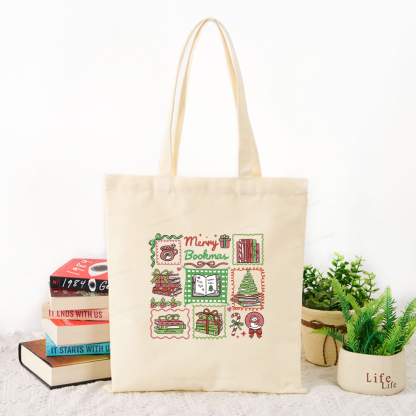 Pagewings Christmas Book Tote Bag