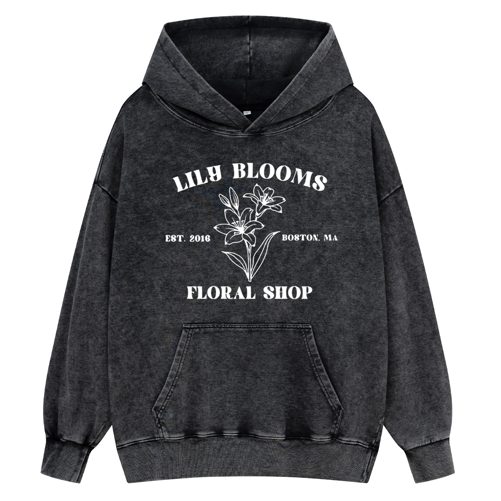 Pagewings Lily Bloom's Floral Unisex Washed Hoodie