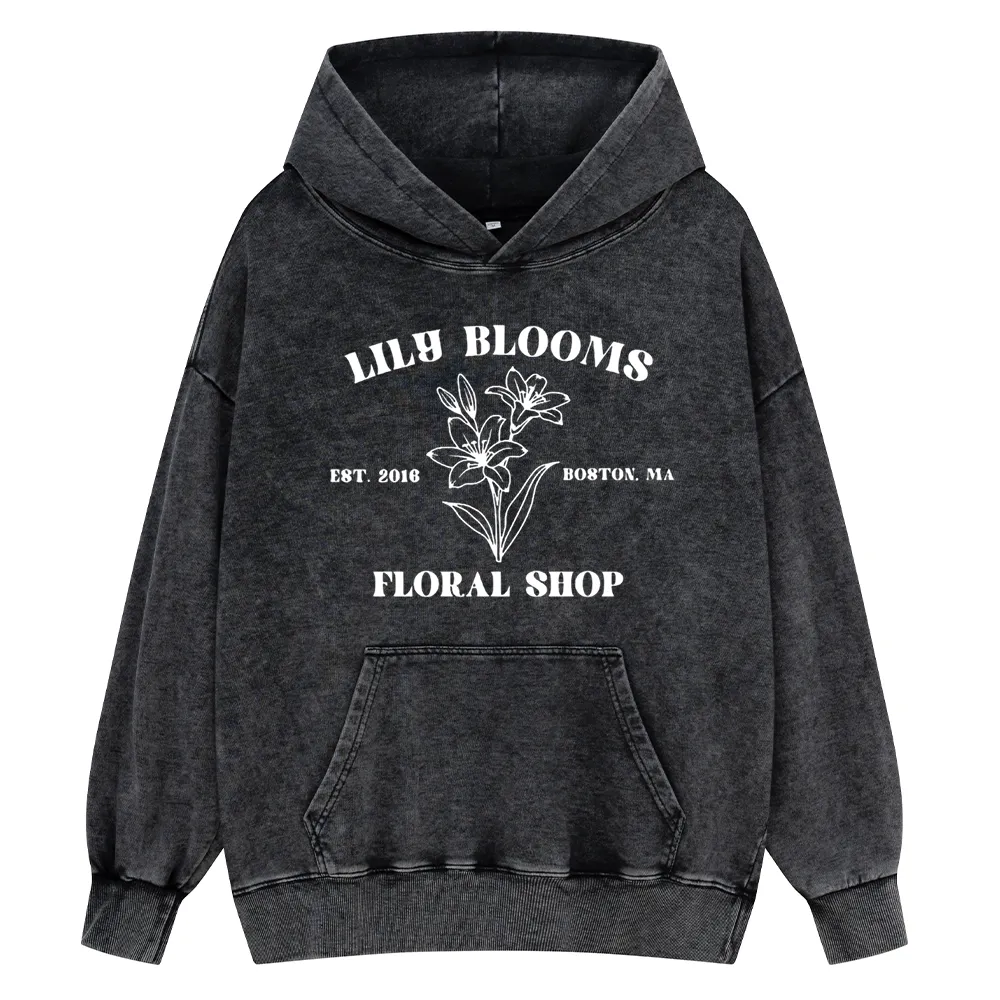 Pagewings Lily Bloom's Floral Unisex Washed Hoodie