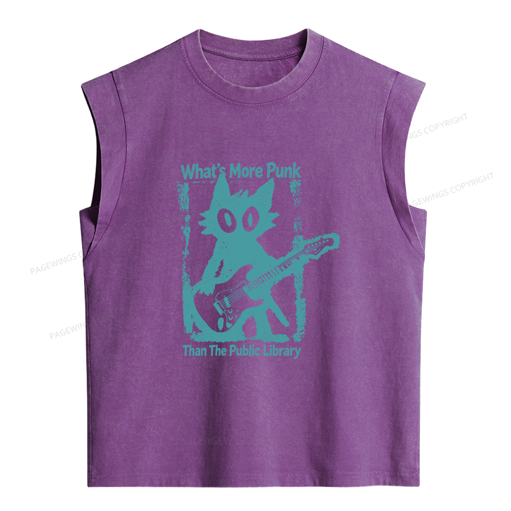 Pagewings What’s More Punk Than The Public Library Women's Washed Tank Top