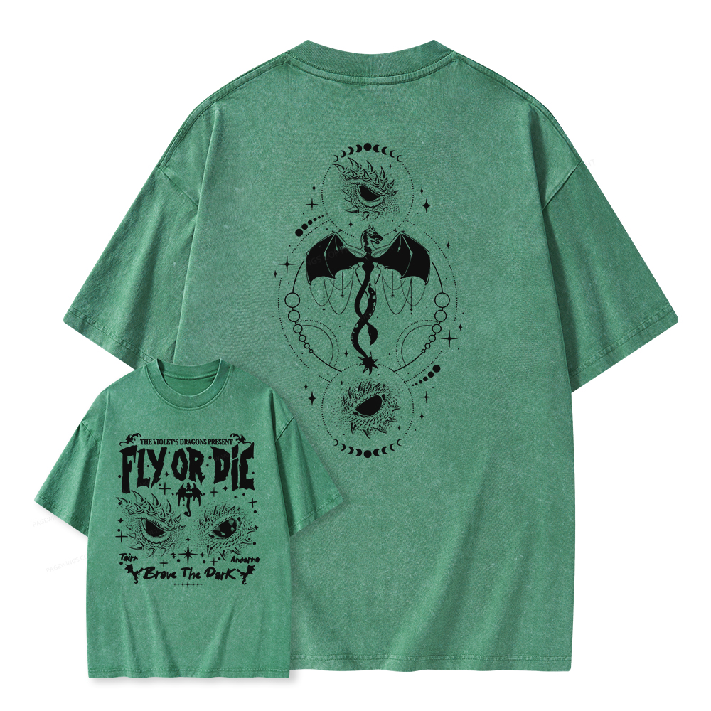 Pagewings Fly Or Die Unisex Washed T-shirt