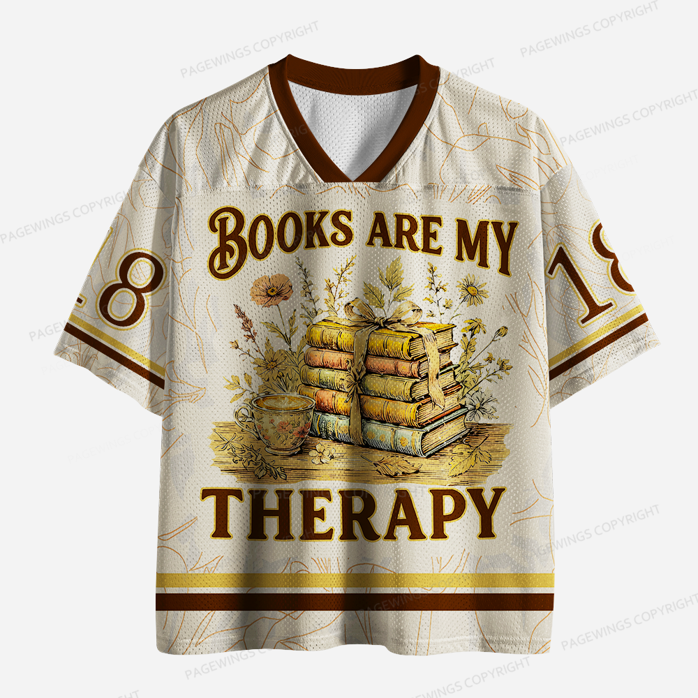 Pagewings Books Are My Therapy Unisex Mesh Jersey