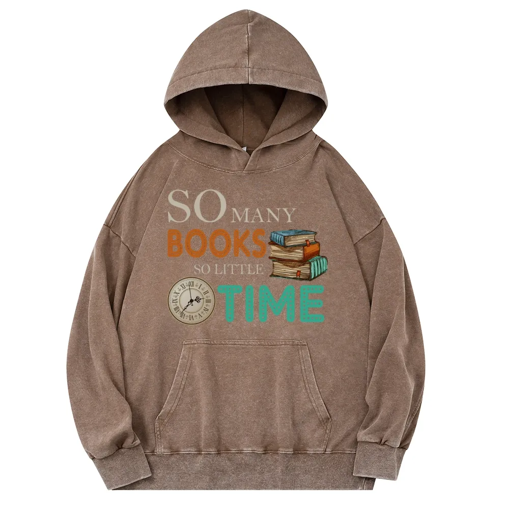 Pagewings So Many Books So Little Time Unisex Washed Hoodie