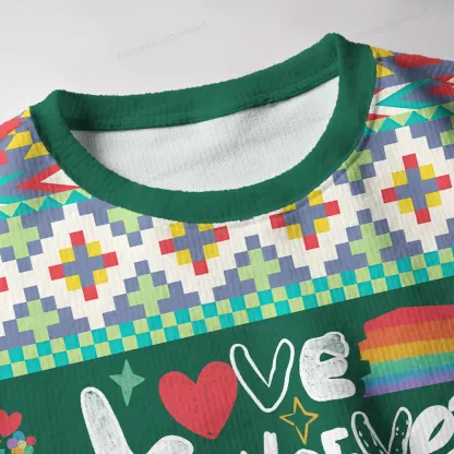 Pagewings Love Whoever The F*** You Want Unisex Ugly Knit Sweatshirt