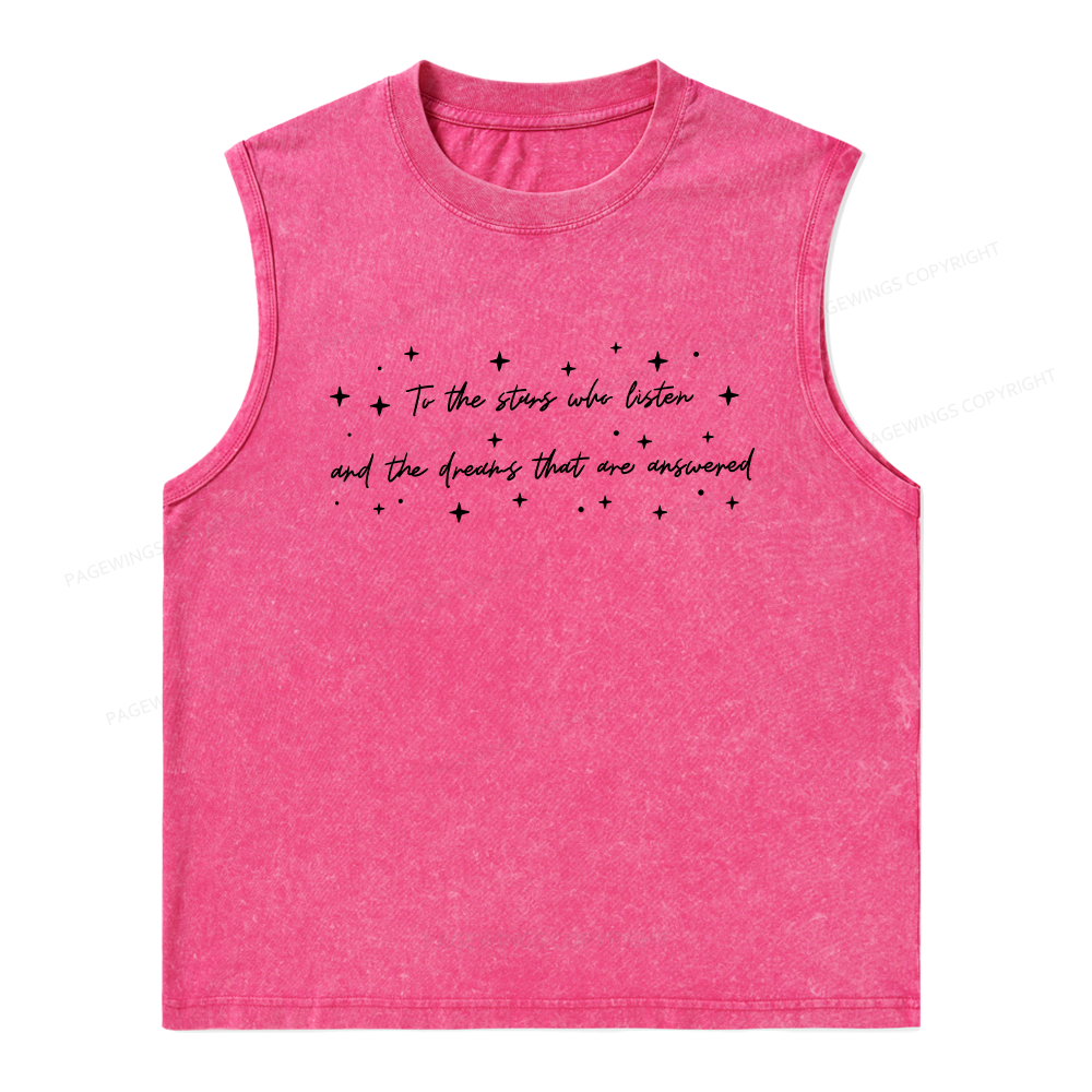 Pagewings To the Stars Who Listen Unisex Washed Tank Top