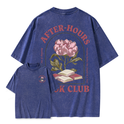 Pagewings After‑Hours Book Club Unisex Washed T-shirt