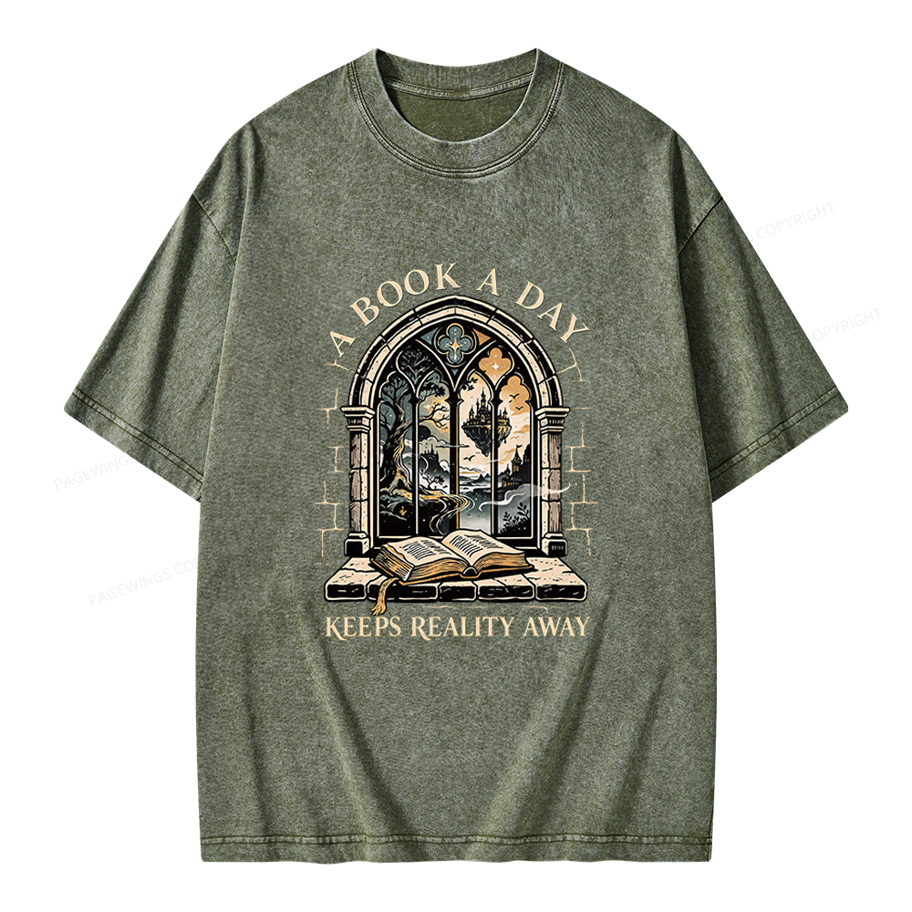 Pagewings A Book a Day Unisex Washed T-shirt