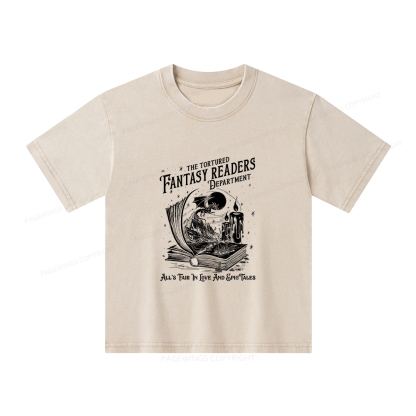 Pagewings The Tortured Fantasy Readers Department Unisex Kids Washed T-shirt