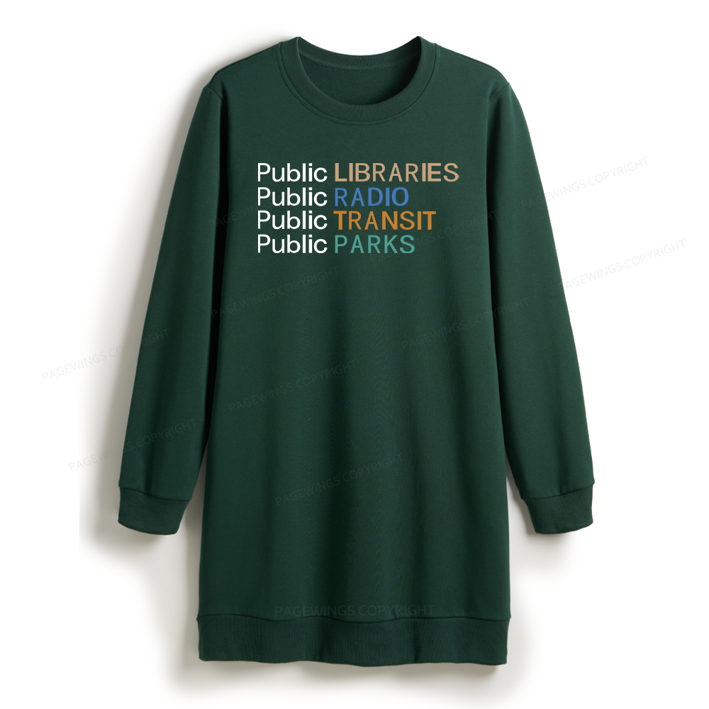 Pagewings Public Libraries Radio Transit Parks Sweatshirt Dress