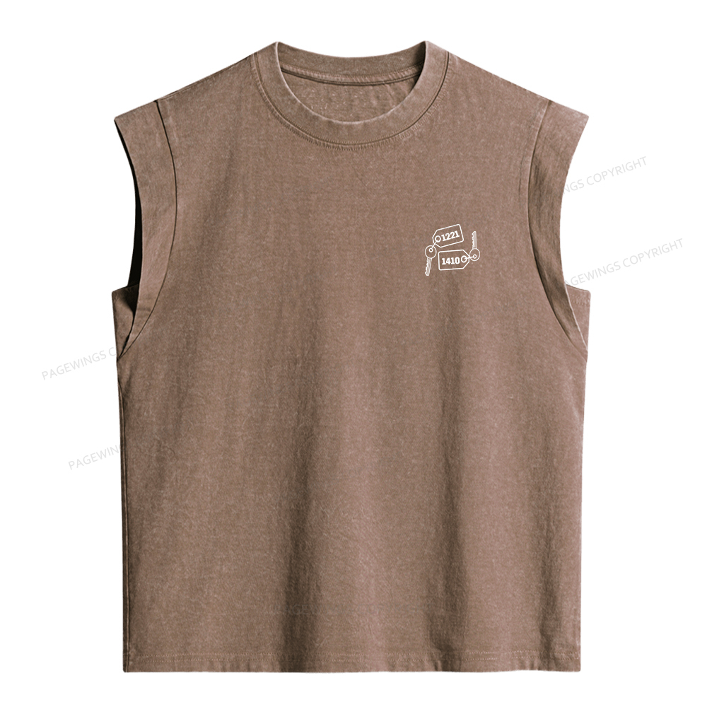 Pagewings Room Numbers Women's Washed Tank Top