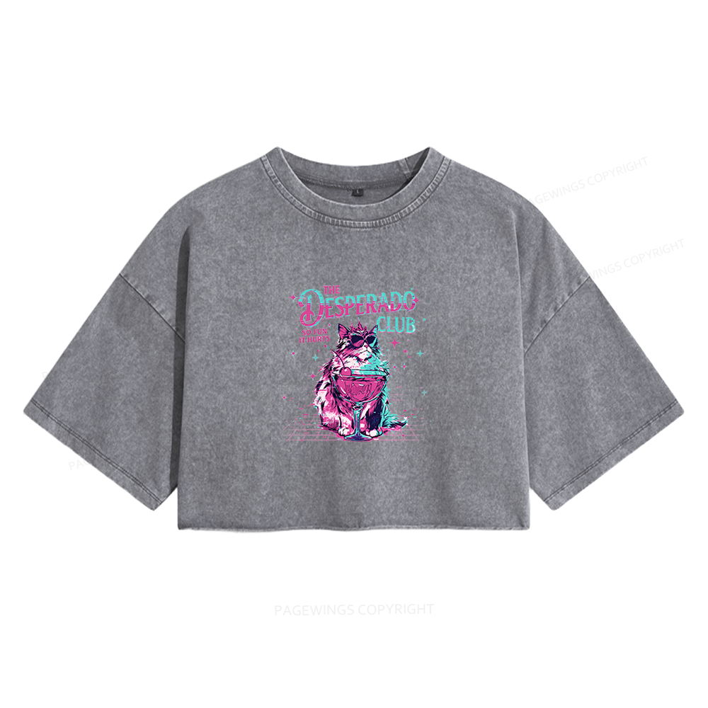 Pagewings Sci Fi Fan Unisex Women's Washed Cropped T-shirt