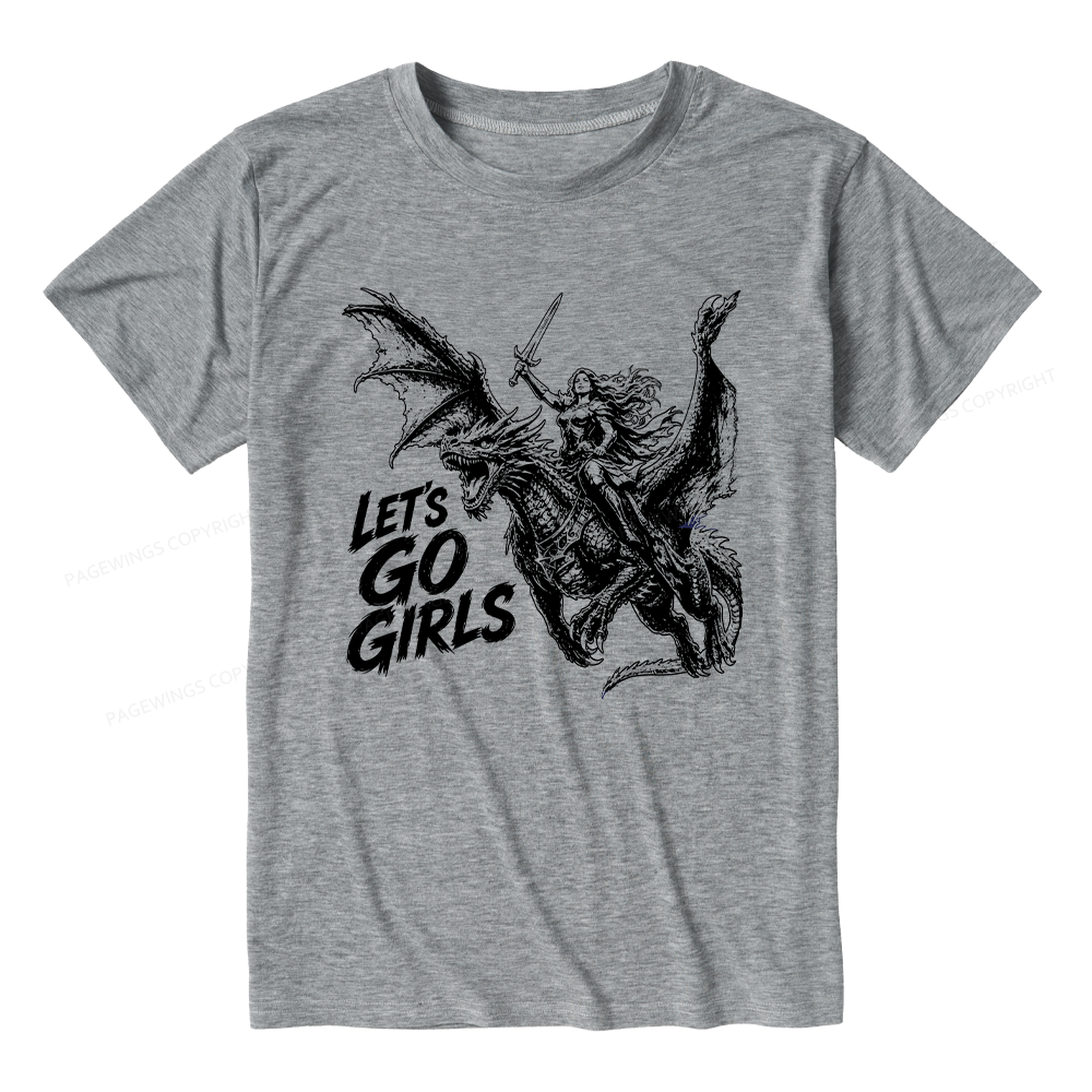 Pagewings Woman Dragon Rider Unisex Heather T-Shirt