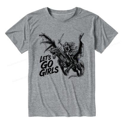 Pagewings Woman Dragon Rider Unisex Heather T-Shirt