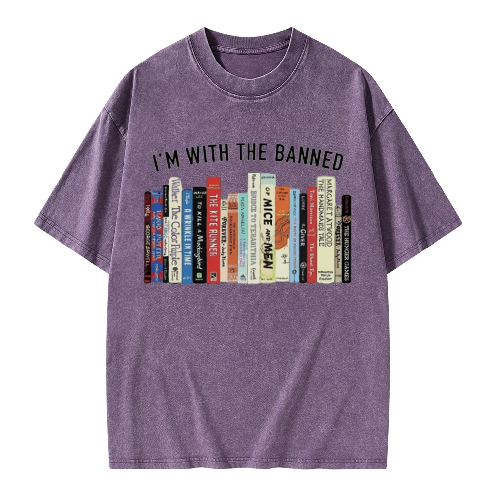 Pagewings I'm With The Banned Reading Unisex Washed T-shirt