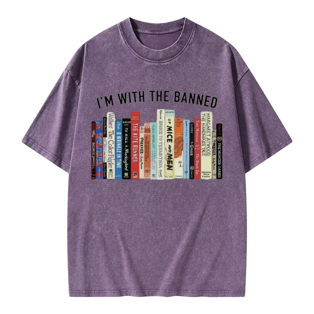 Pagewings I'm With The Banned Reading Unisex Washed T-shirt