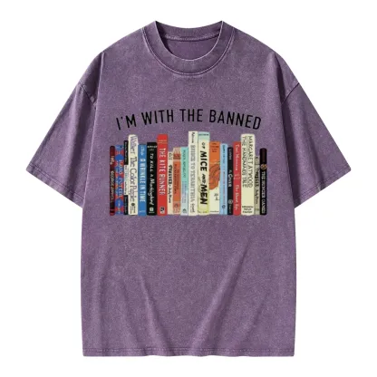 Pagewings I'm With The Banned Reading Unisex Washed T-shirt