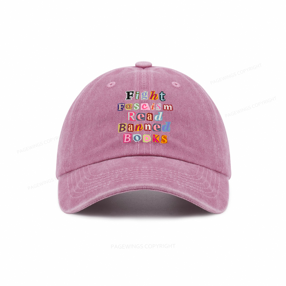 Pagewings Fight Fascism Read Books Washed Cap