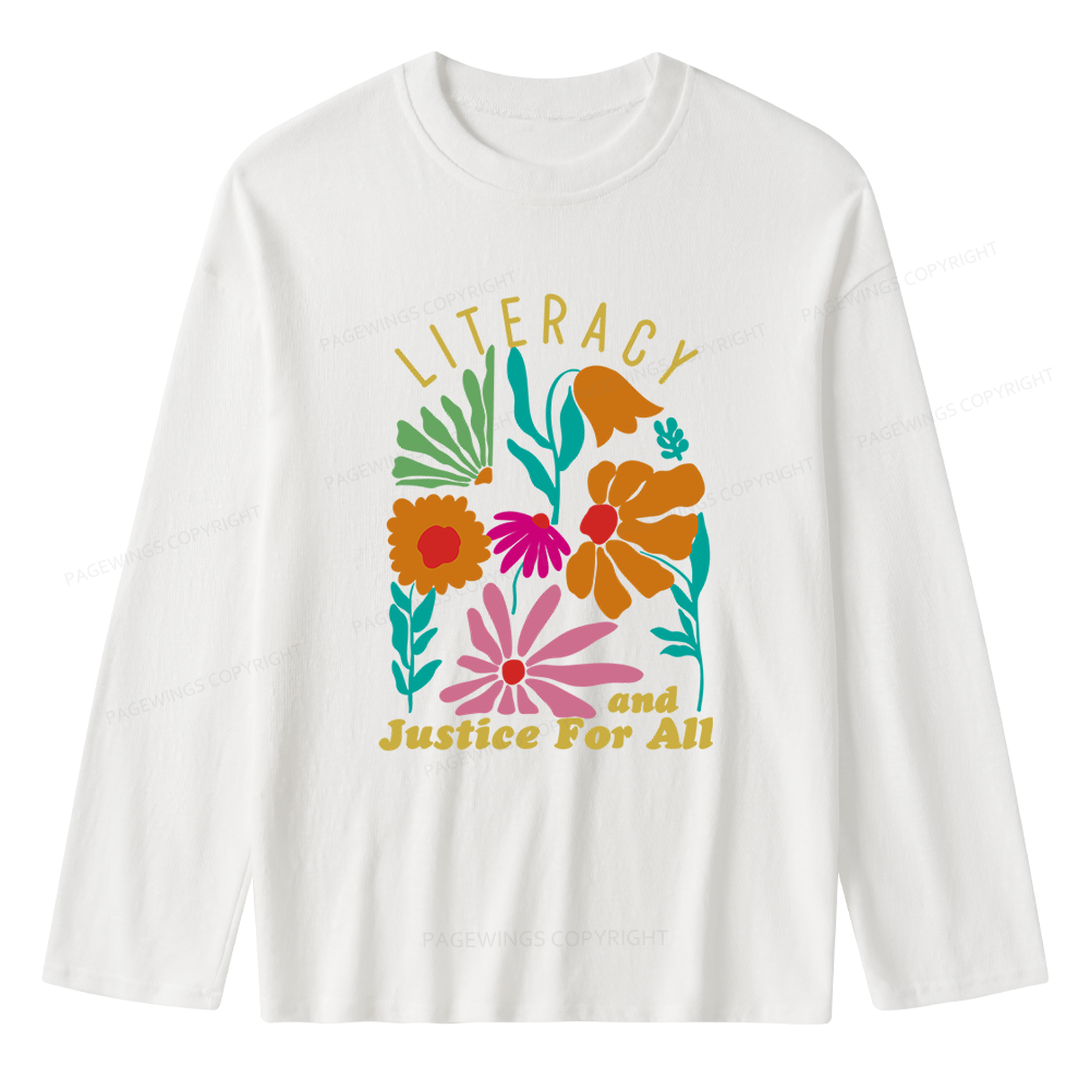 Pagewings Literacy And Justice Unisex Lightweight Long Sleeve T-Shirt