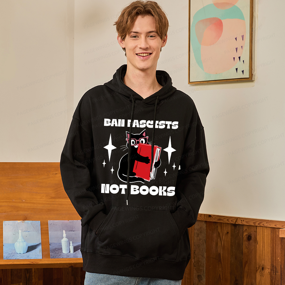 Pagewings Ban Fascists Not Books Unisex Classic Hoodie