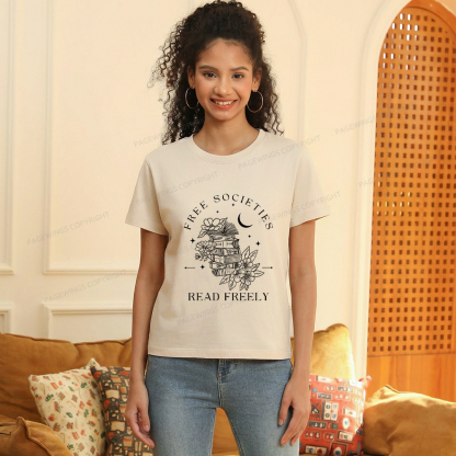Pagewings Free Societies Read Freely Comfort Colors Women's Washed T-shirt