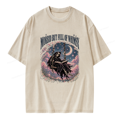 Pagewings Morbid But Full of Whimsy Unisex Washed T-shirt