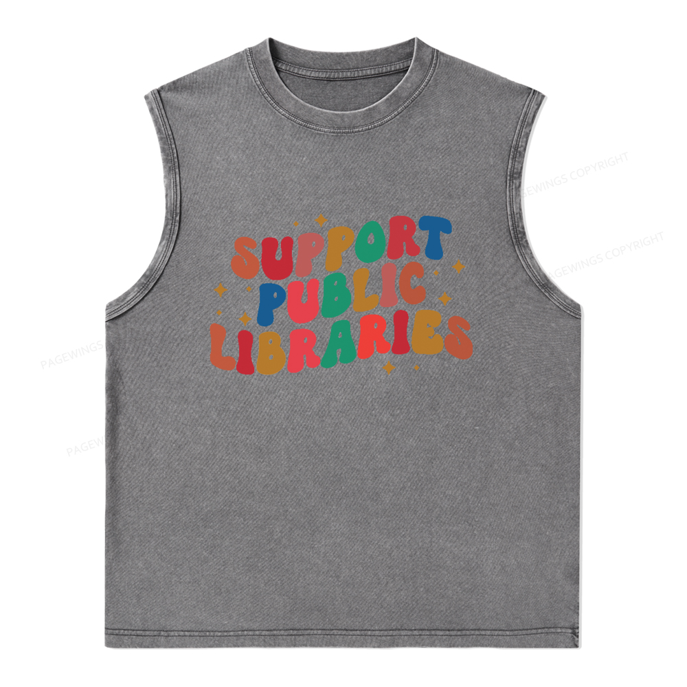 Pagewings Public Library Sweatshirt Unisex Washed Tank Top