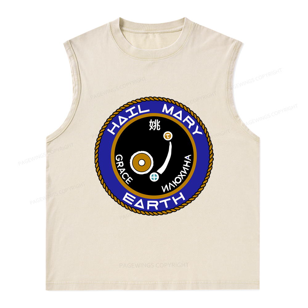 Pagewings Mission Patch Unisex Washed Tank Top