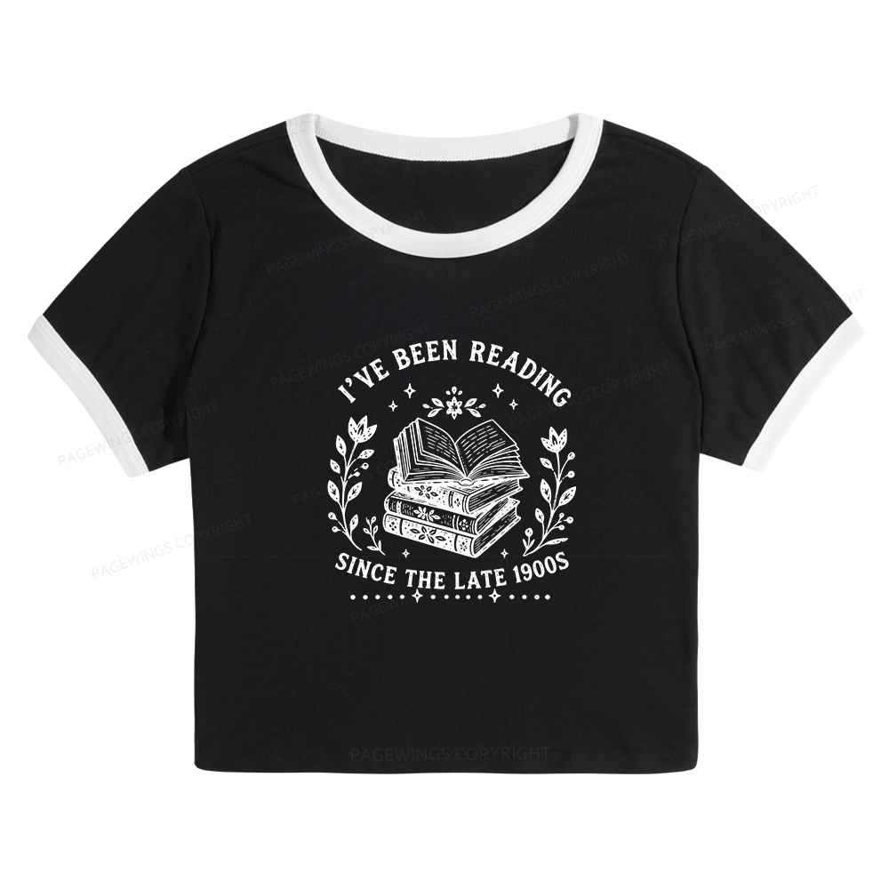 Pagewings I’ve Been Reading Since The Late 1900s Baby Tee Cropped Ringer T-Shirt