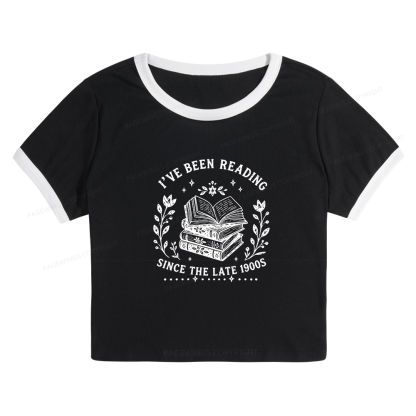 Pagewings I’ve Been Reading Since The Late 1900s Baby Tee Cropped Ringer T-Shirt