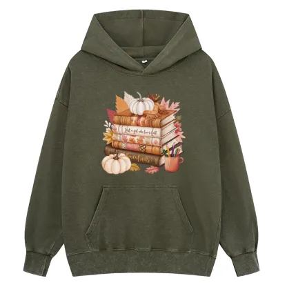 Pagewings Thanksgiving Fall Pumpkin Unisex Washed Hoodie