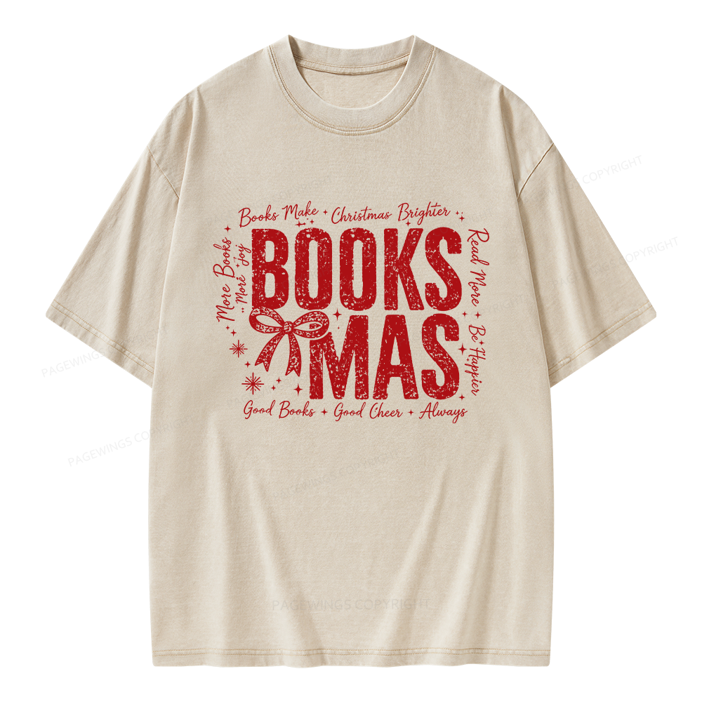 Pagewings Booksmas Unisex Washed T-shirt