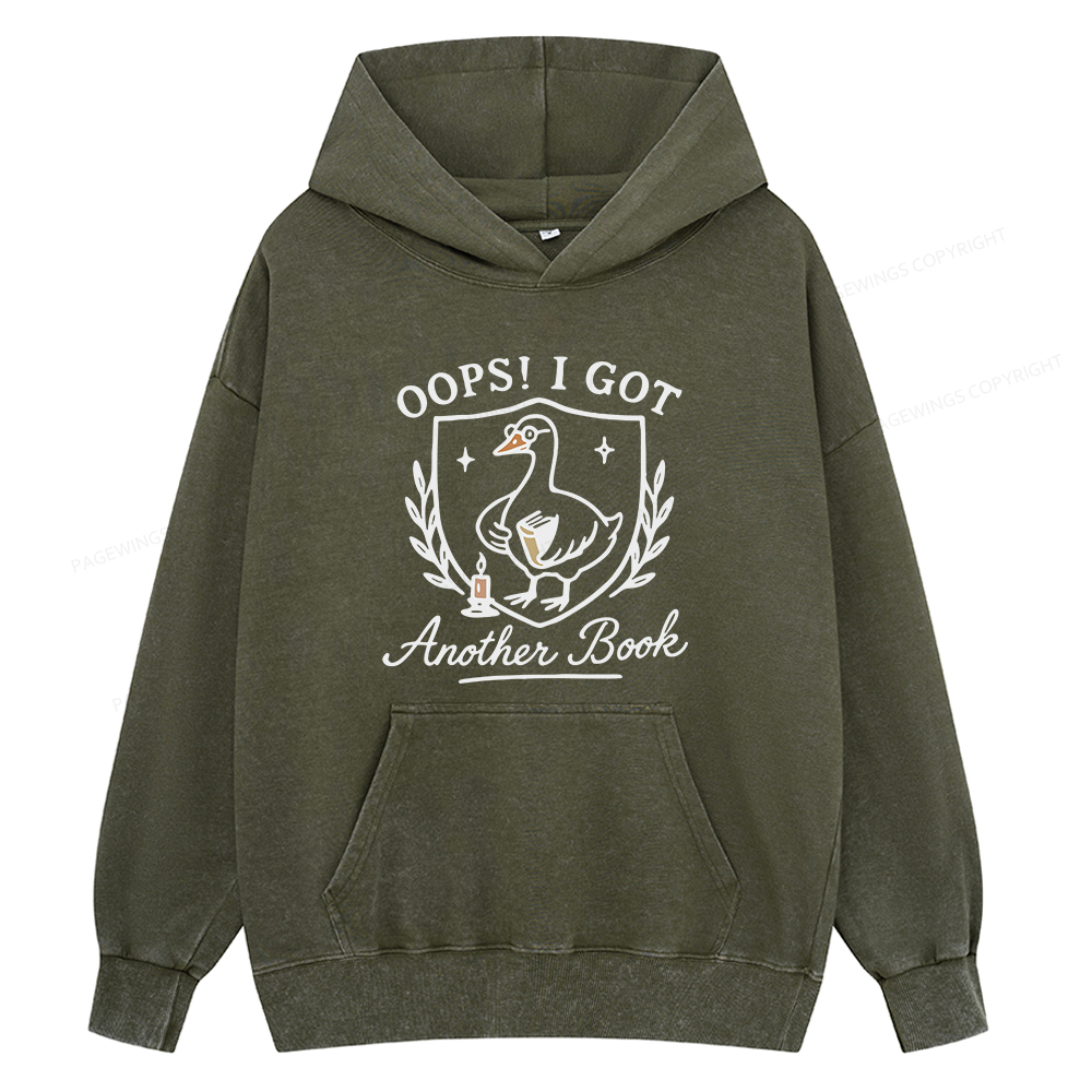 Pagewings Oops I Got Another Book Unisex Washed Hoodie
