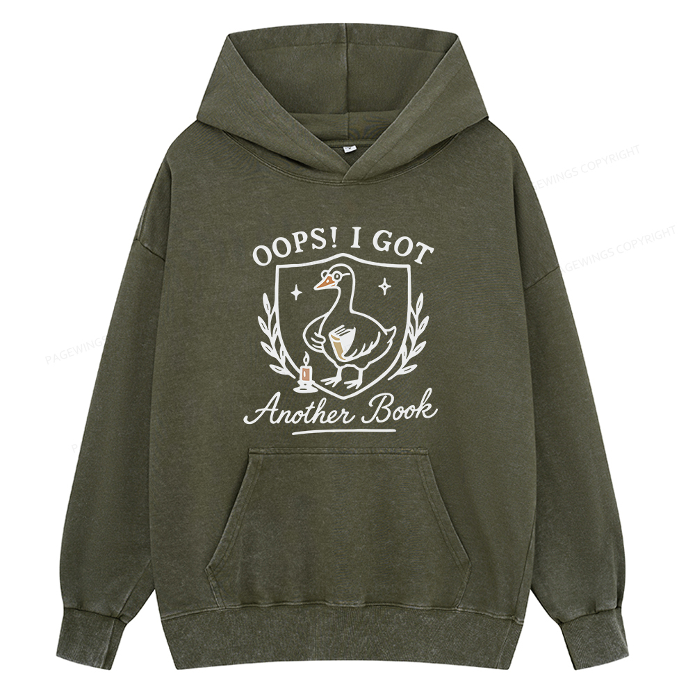 Pagewings Oops I Got Another Book Unisex Washed Hoodie