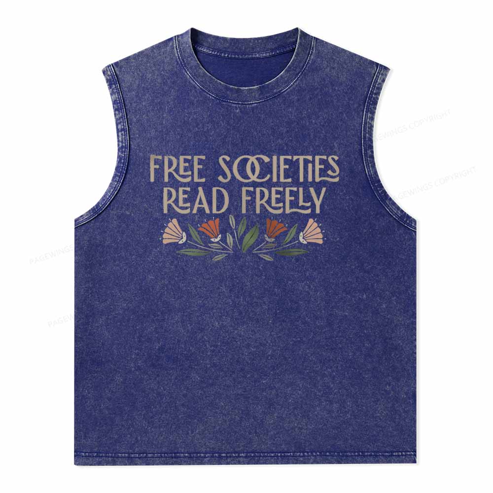 Pagewings Read Freely Unisex Washed Tank Top