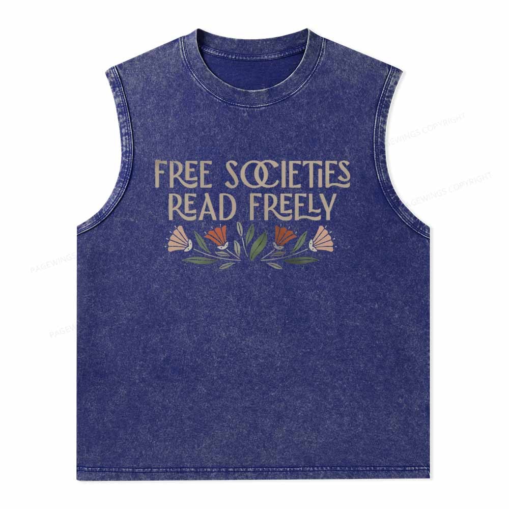 Pagewings Read Freely Unisex Washed Tank Top