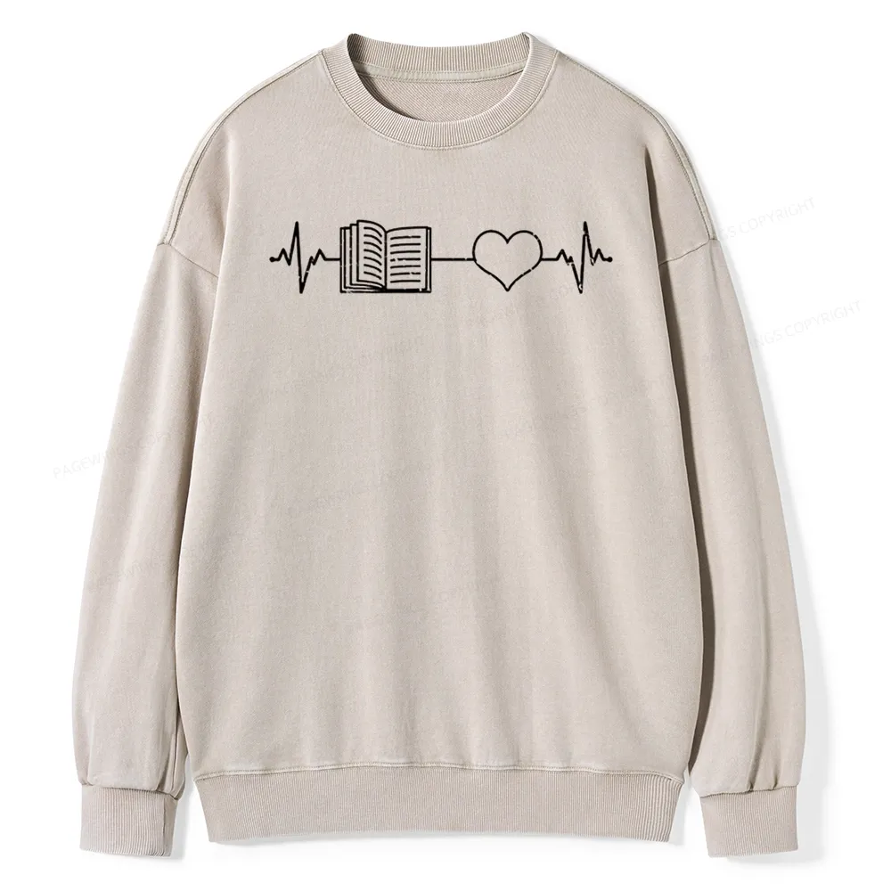 Pagewings Book Lover Gift Unisex Washed Sweatshirt