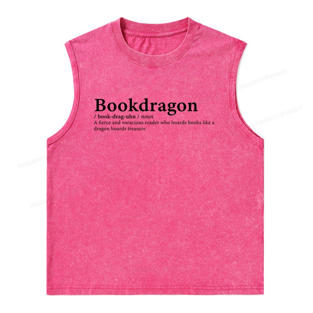 Pagewings Bookdragon: Journey Through Words book lover  Unisex Washed Tank Top