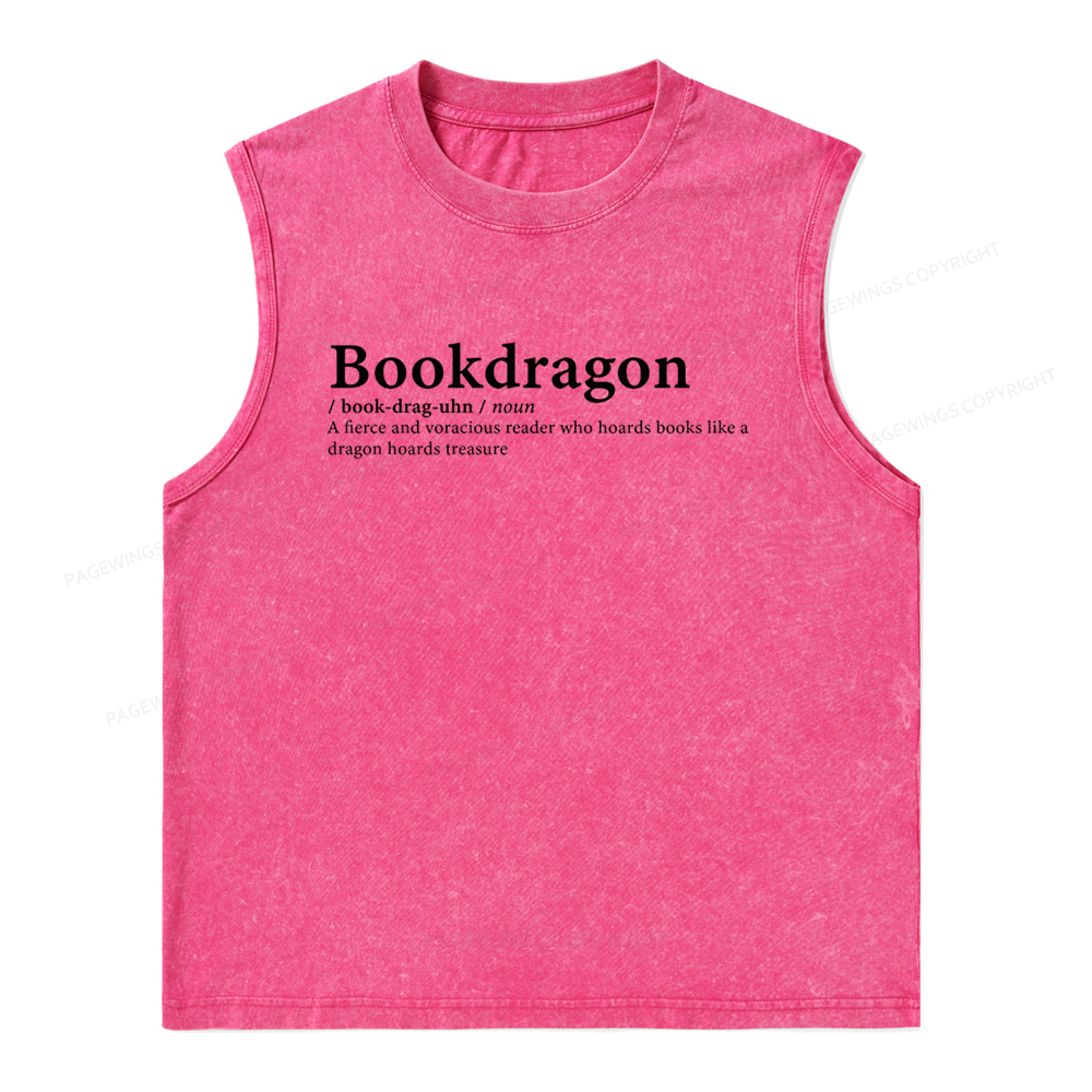 Pagewings Bookdragon: Journey Through Words book lover Unisex Washed Tank Top